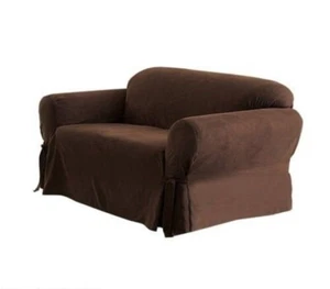 ROOM ESSENTIALS SOFA SCHONBEZUG SCHOKOBRAUN WEICHES WILDLEDER - Bild 1 von 3