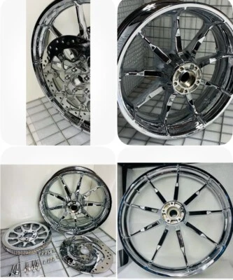 Harley 43300462 Low Rider FXLR CHROME rims single disc 2018 -20 wheels EXCHANGE - Image 1 of 4