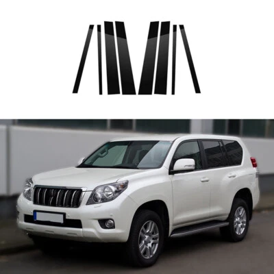 8 postes de pilar negros moldura de puerta para Toyota Land Cruiser Prado J150 2010-2023 Foto 1 de 4