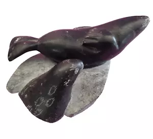 Jabonera original tallada morsa inuit Canadá de colección esquimal esquimau arte firmado - Imagen 1 de 8