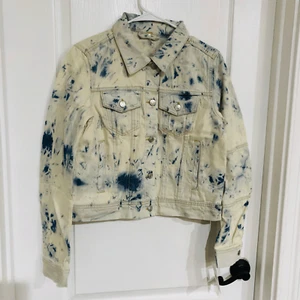 Nueva chaqueta vaquera Free People Rumor tie dye azul talla pequeña para mujer - Imagen 1 de 6