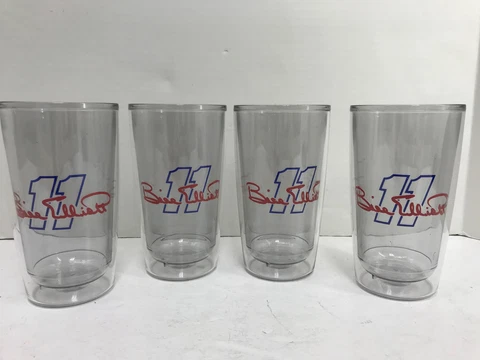 Bill Elliott #11 Budweiser Beer NASCAR Camping Tailgate Clear Tumbler Glasses Cover