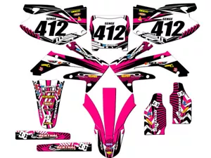 2006-2007 CRF 250 R MAYHEM Pink Senge Graphics Kit Compatible with Honda - Foto 1 di 10