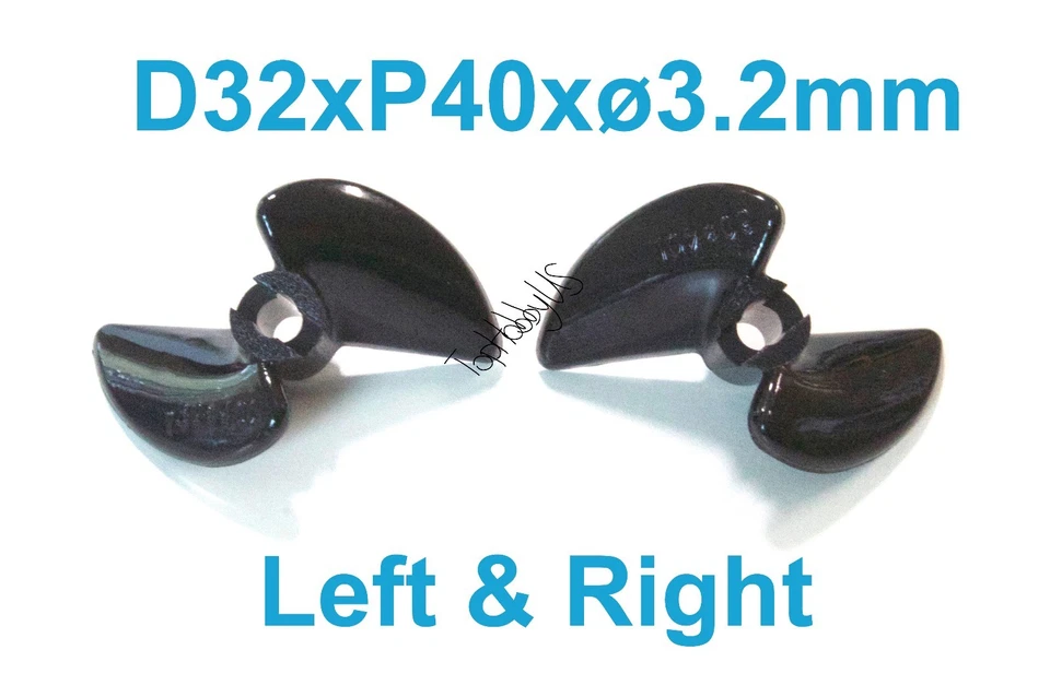 2 pares D32mmxP40 2 palas RC barco hélice izquierda y derecha eje 1/8" VENDEDOR/ENVÍO DE EE. UU. Foto 1 de 1