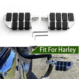 2x Chrome 1.25" Highway Rest Foot Pegs Pedals Mount Fit for Harley Dyna Softail - Picture 1 of 15