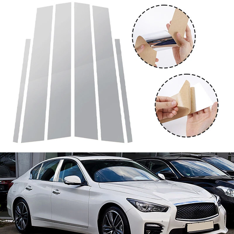 Серебряная наклейка на стойку окна стойки отделка чехол подходит для Infiniti Q50 V37 2014-23 - Изображение 1 из 4