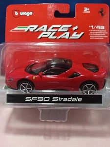 Race & Play SF90 Stradale 1:43 Scale Burago Ages 3 & Up New - Picture 1 of 2