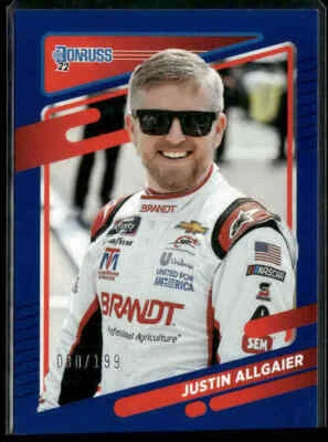 2022 Donruss #103 Justin Allgaier Navy Blue #/199 - Image 1 of 2