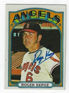 Autographed 1972 Topps ROGER REPOZ California Angels card #541 w/ COA  - Picture 1 of 1