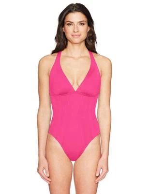 La Blanca Fuchsia Goddess V-Front One Piece Swimsuit Women's Size 8 L47039 - Image 1 of 3