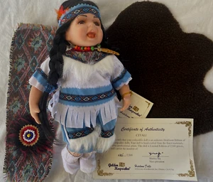 Golden Keepsakes Heirloom Doll Native American Indian Girl Citali COA 285 - Picture 1 of 8