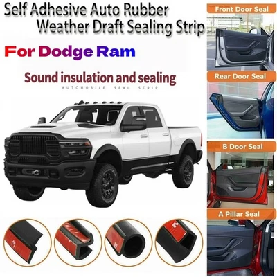 Door Rubber Sealing Strips Weather Draft Wind Noise Reduction k For Dodge Ram - Image 1 of 4