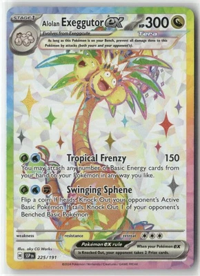#225/191 - Alolan Exeggutor ex - Ultra Rare,BBX123,Pk1 - Image 1 of 2