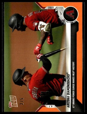 2021 Topps Now 7 Arizona Diamondbacks Power Surge Orange 2/5 - Image 1 of 2