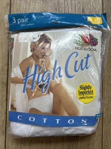Vtg 90s Fruit of the Loom High Cut Briefs Panties Womens 3 Pack Vintage NOS Sz7 - Picture 1 of 2