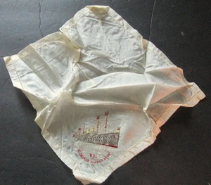North German Lloyd Line Ocean Liner Steamship G Washington Souvenir Handkerchief - Picture 1 of 3