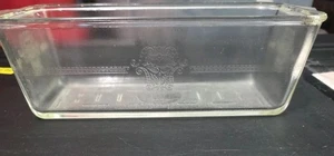 Vintage Glasbake Etched Design Glass Loaf Pan #254 - Picture 1 of 6