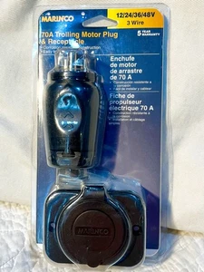 Marinco 70 Amp Trolling Motor Plug and Receptacle 3 Wire 12/24/36/48V - Picture 1 of 2