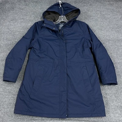 LL Bean Jacket Women XL Navy Winter Warmer Coat Parka Fleece Lined Hood Outdoor - Image 1 of 4