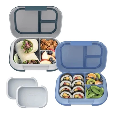 Lonchera a prueba de fugas Bentgo Chill incluye bolsa de hielo reutilizable azul y gris paquete de 2 Foto 1 de 4