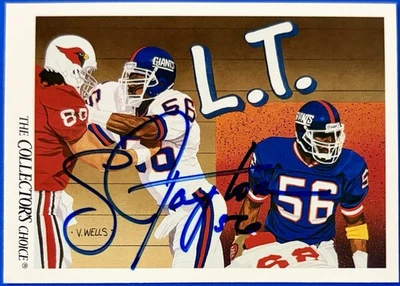 Lawrence Taylor (IP) Firmado en Persona 1991 Upper Deck Fútbol #87 Autógrafo, LT Foto 1 de 3