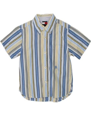 TOMMY HILFIGER Boys Short Sleeve Shirt 3-4 Years Multicoloured Striped HM10 - Image 1 of 3