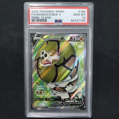 2020 Pokemon: SANDACONDA V 184/192 [Full Art] [Rebel Clash] Gem Mint - PSA 10 💎 - Image 1 of 2