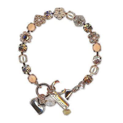 Bracelet by Mariana Woman Ethereal Pearl and Peach Swarovski Crystals - Image 1 of 4