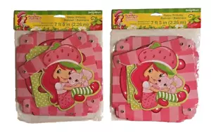 Menge 2 DesignWare Erdbeere Shortcake & Katze Happy Birthday Banner 7 Fuß x 5 Neu - Bild 1 von 3