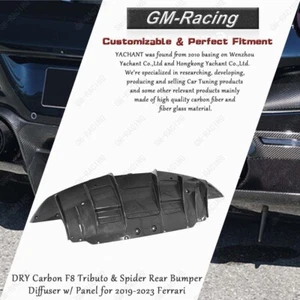 DRY Carbon F8 Tributo & Spider Rear Bumper Diffuser w/ Panel for 19-2023 Ferrari - Picture 1 of 17