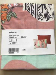 IKEA FOSSTA Kissen-/Kissenbezug Blumen Obst Vase grün/rosa 58x40cm samtig - Bild 1 von 9