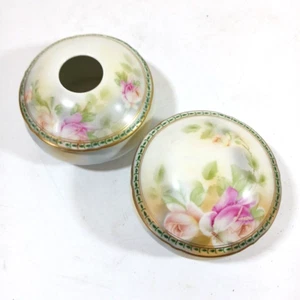 Porcelain Vanity Hair Receiver and Trinket Box Set Johann Seltmann Vohenstrauss - Picture 1 of 5