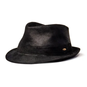 Saint Martin - Faux Leather Trilby Fedora - Picture 1 of 12