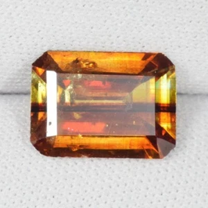 4.56 ct SPARKLING - BRAWN ORANGE YELLOW NATURAL SPHALERITE - Octagon See Vdo - Bild 1 von 2
