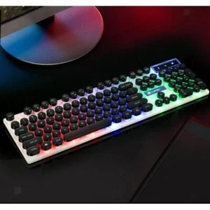 LIMEIDE Wired Gaming Keyboard RGB Multimedia Keys and Mouse Combo for PC - Picture 1 of 42