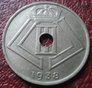 1938 (BELGIQUE-BELGIE) BELGIUM 25 CENTIMES IN VF CONDITION (KM# 114.1) - Picture 1 of 2