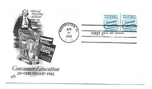 2005  Consumer Education coil line pair no plate number, ArtCraft FDC - Picture 1 of 1