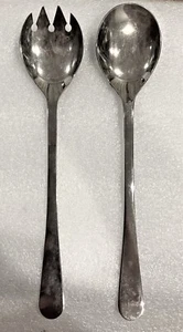 Servidores de ensaladas de tenedor y cuchara chapados en plata en Italia - Imagen 1 de 4