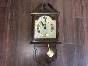 Bulova Chime Pendulum Wooden Classic Wall Clock Analog Tempus Fugit - Picture 1 of 12