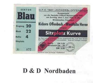 Entrada / Entrada 58/59 DM Kickers Offenbach - Westfalia Herne - Imagen 1 de 1