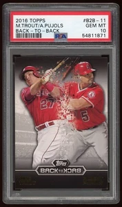 2016 Topps - MIKE TROUT / ALBERT PUJOLS - Back-to-Back Insert #B2B-11 - PSA 10 - Picture 1 of 2