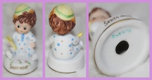 Vintage 50er Napco September Geburtstag Junge im Pyjama Keramikfigur 3" #C-8978 - Bild 1 von 1