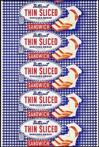 Vintage bread wrapper BUTTERNUT THIN SLICED SANDWICH Interstate Kansas City nrmt - Picture 1 of 2