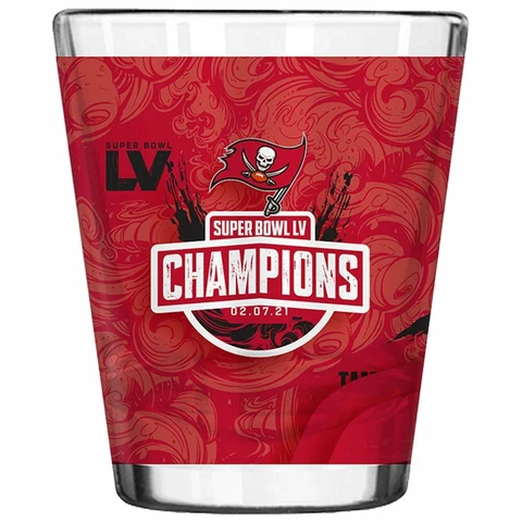Tampa Bay Buccaneers Super Bowl LV Champions 2oz. Sublimated Shot Glass Cover