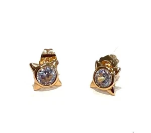 Cute New 14k Gold Filled 4 Points Cubic Zirconia Post Stud Earrings - Picture 1 of 1