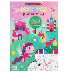 NEU Kinder EINHORN SPARKLE Magie Wassermalerei Malbuch Aktivität - Bild 1 von 12