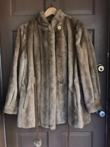 Vintage Women's Country Pacer Atissavel France Jacket Fur Outerwear VTG Size 10 - Picture 1 of 7