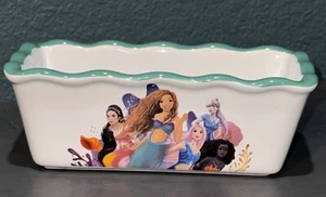 DISNEY Little Mermaid Stoneware Baking Loaf Pan Dish 5” X 2” Never Used - Picture 1 of 9