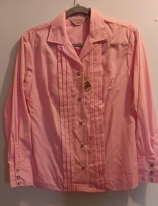 Vintage 60er H BAR C NOS Pearl Snap Pink Bluse Gr. S/M - Bild 1 von 3