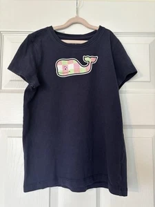 Vineyard Vines Tee Shirt Girls Size medium 10-12 Whale Short-Sleeve Navy - Picture 1 of 5